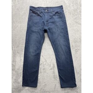 Levis 513 Jeans Mens Measured 33x28 Dark Wash Blue Slim Straight Denim Pants